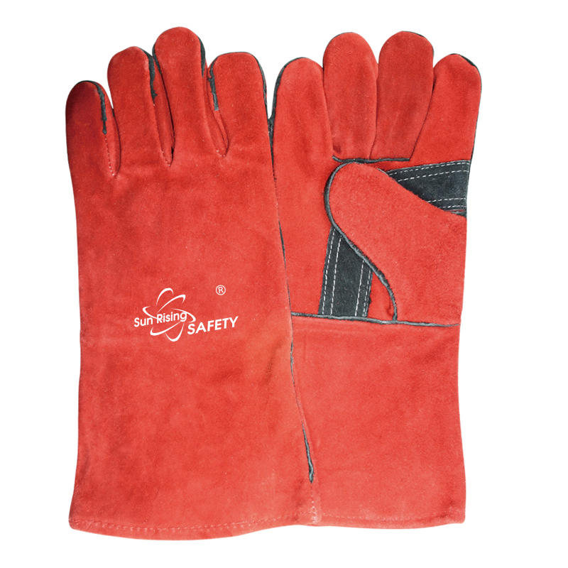 SRSafety cow-split-leather-welding-glove-palm-reinforcement