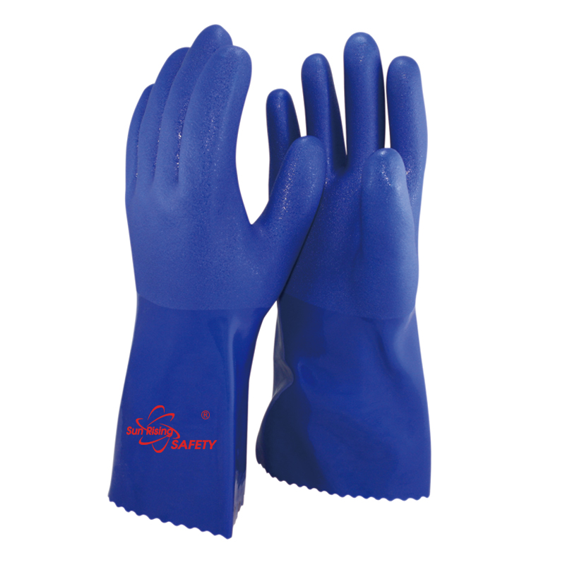 SRSafety cotton-liner-PVC-full-coated-chemical-resistant-glove