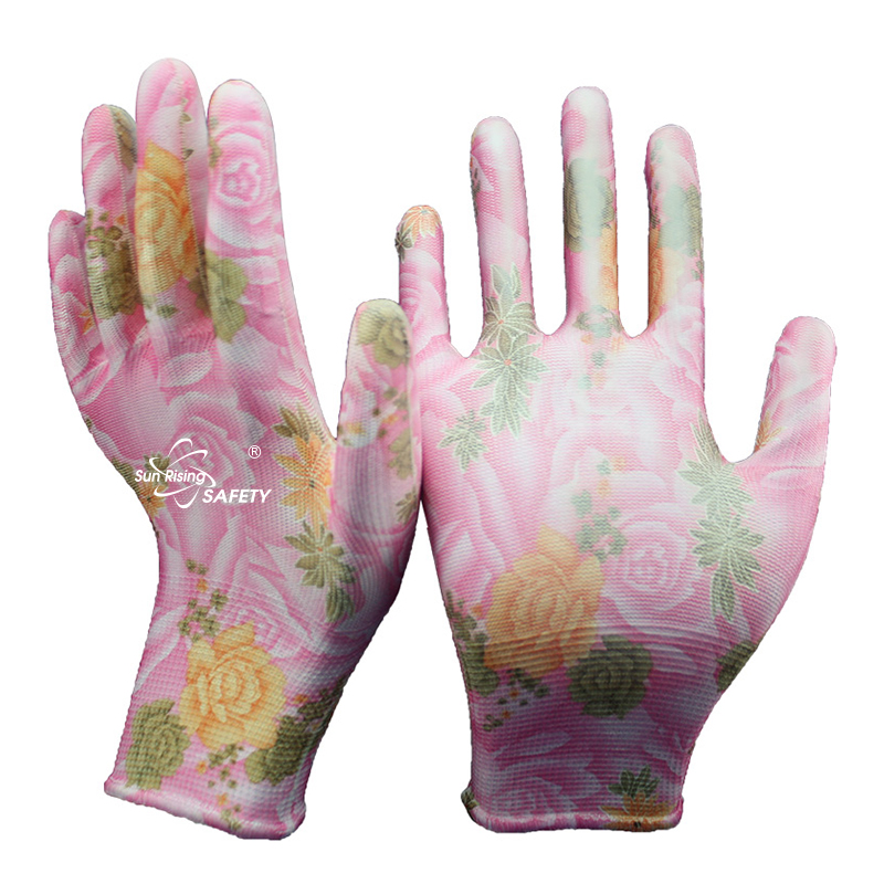 SRSafety-PU-palm-dipped-flower-print-glove
