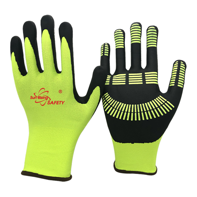 SRSafety micro-foam-nitrile-plam-with-nitrile-line-glove-green