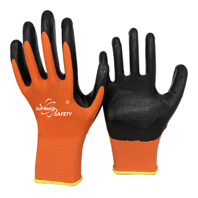 thumbnail image 2 of 13-Gauge Black Nitrile Dipped Palm Gloves 521802 Series,Safety 2 of 9