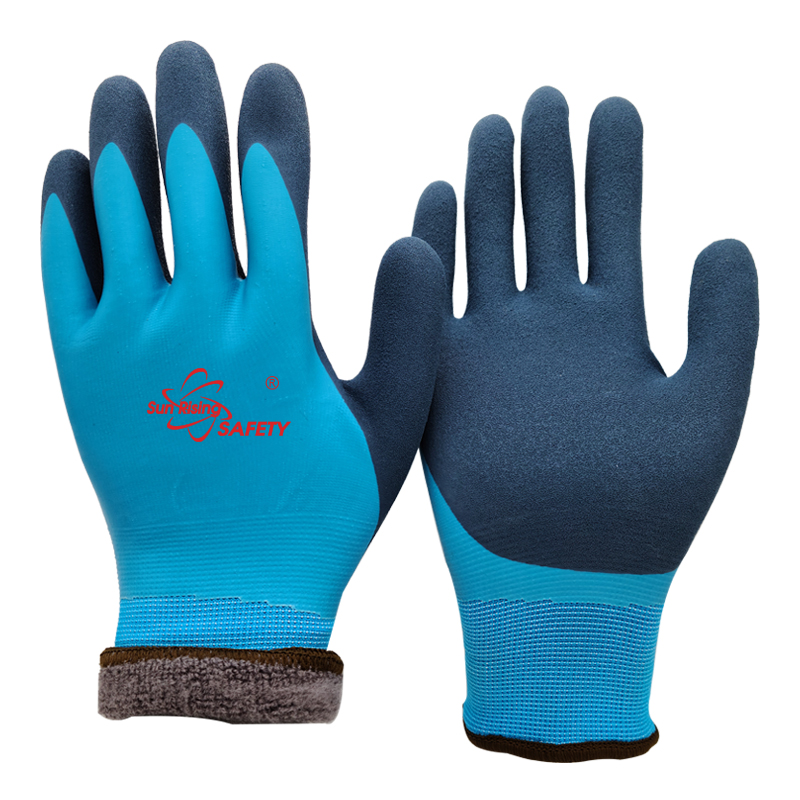 SRSafety thermal-liner-smooth-latex-and-sandy-latex-double-dipping-winter-water-resistant-glove-blue