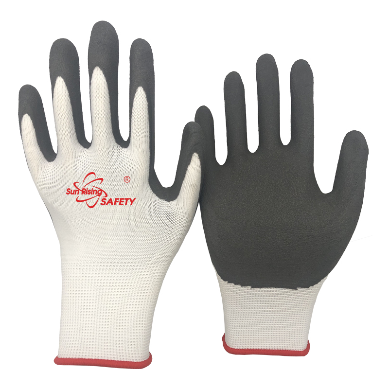 SRSafety white-liner-foam-latex-dipping-on-palm-glove