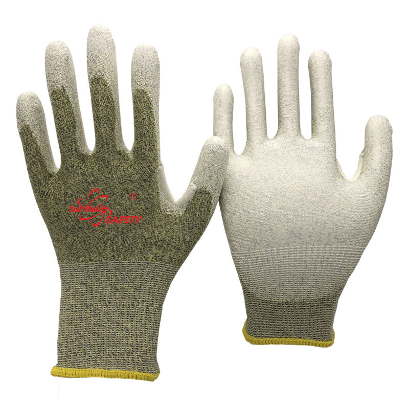 SRSafety 18-gauge-thin-light-cut C A3 liner-PU-palm-dipped-anti-static-ESD-glove