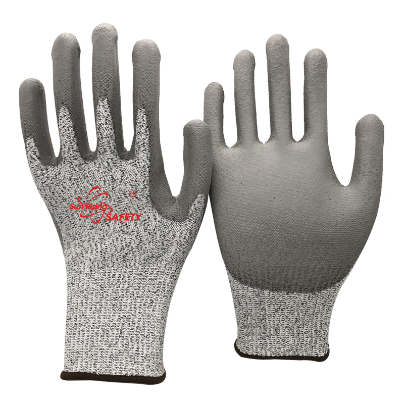 SRSafety PU-palm-dipping-cut-3-b-a2-gloves