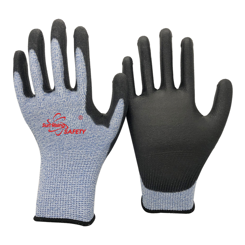 SRSafety soft-PU-palm-dipping-cut-5-C-a3-gloves