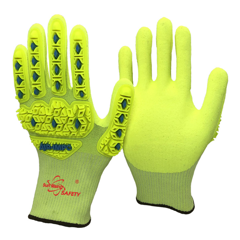 SRSafety-18-gauge-liner-cut-resistant-A6-F-sandy-nitrile-palm-dipping-impact-resistant-level-2-gloves yellow