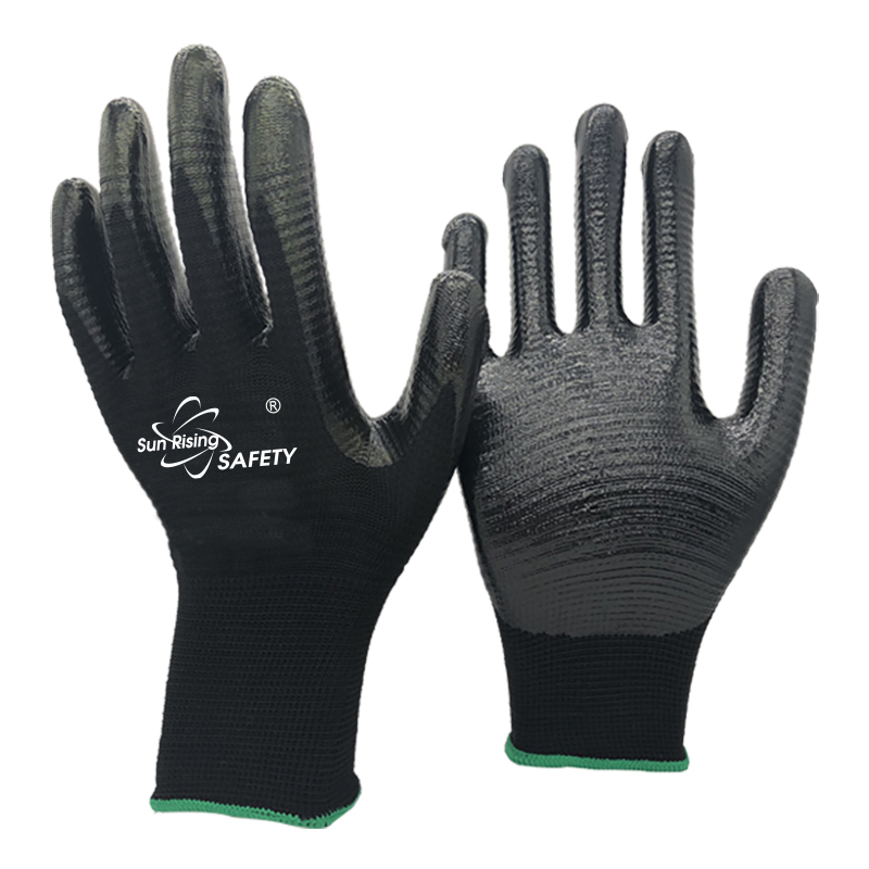 SASafety-black-U3-Polyester-Nitrile-Coated-Gloves-[NY1350P]