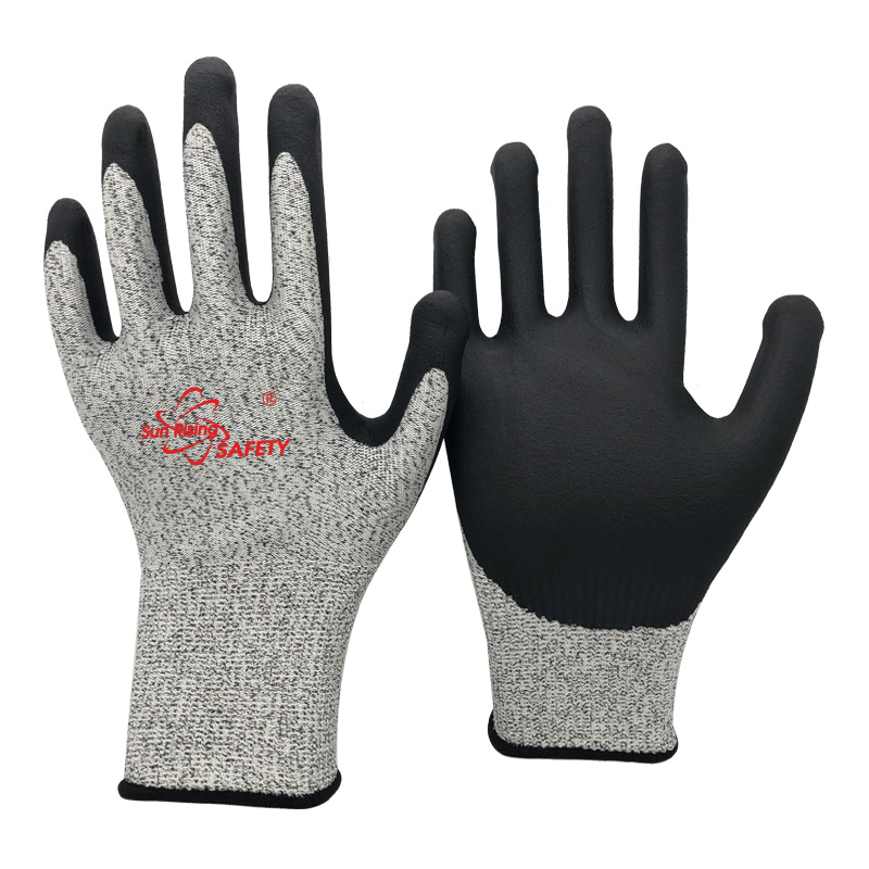 SRSafety Cut Resistant 3-A2-B Nitrile Coated Gloves [DY1350F-H2]