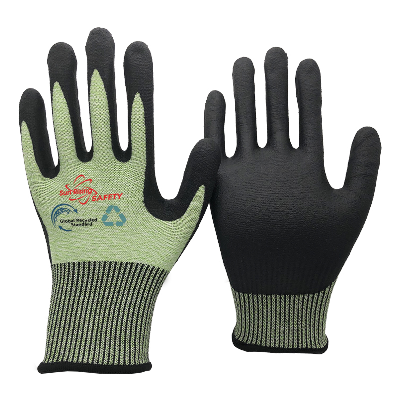 SRSafety-grey-PET-Bottles-Recycled-Polyester-Cut-Resistant-Glove-[DY1350F-ECO]