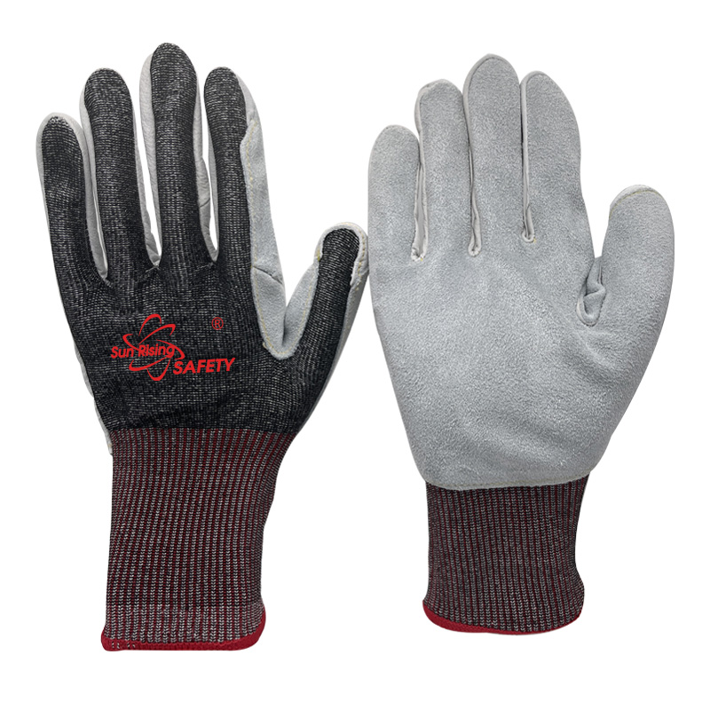 SRSafety-Cut-Resistant-A6-F-Knitted-Liner-Sewn-with-Cow-Split-Leather-on-Palm-Gloves-[DY1300CS-H6]