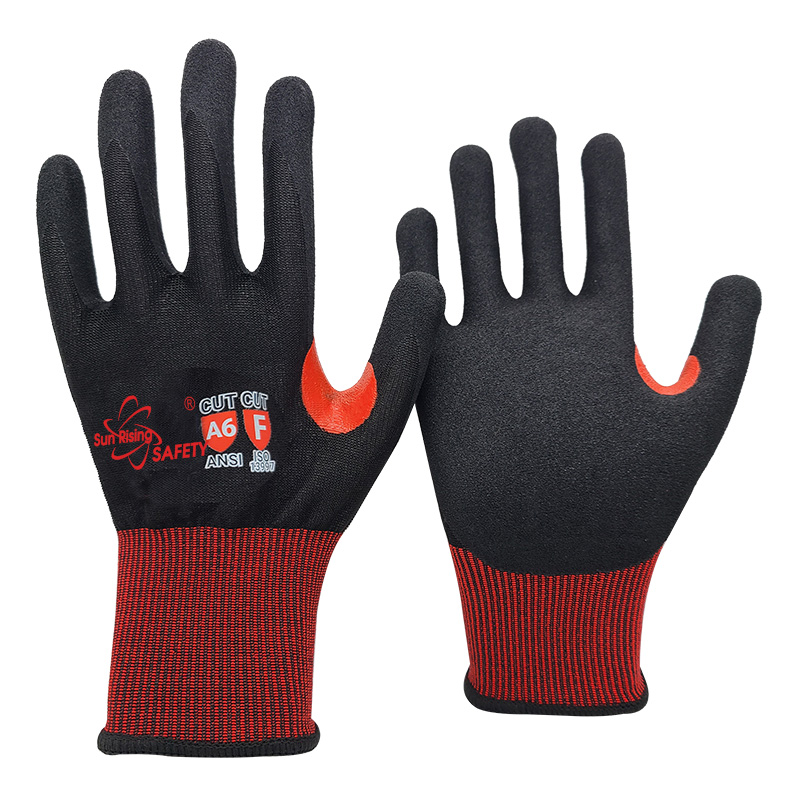 SRSafety-red-18-Gauge-Black-Crystal-Wire-Knitted-Cut-Resistant-Liner-Glove-[DY1850F-H-Crystal]