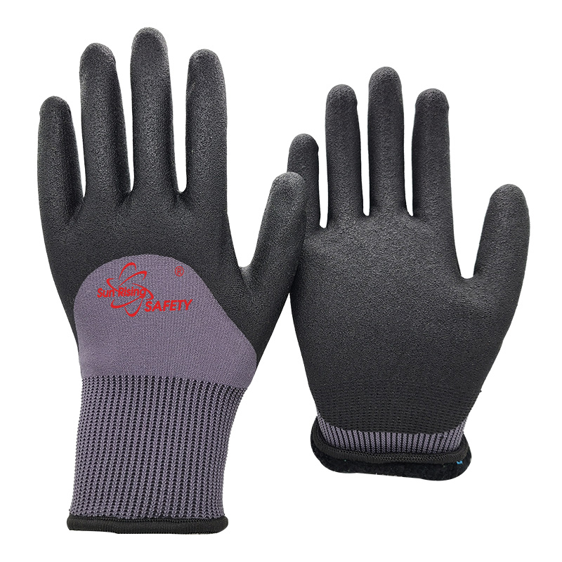 SRSafety-purple-Thermal-Foam-PVC-Half-Coated-Winter-Work-Gloves-[PVC1355DS]