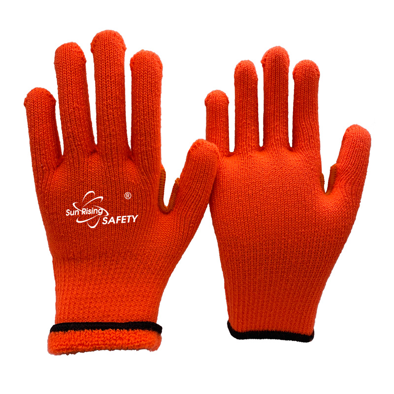 SRSafety-orange-Thermal-Acrylic-Knitted-Winter-Work-Gloves-[SKAR007]