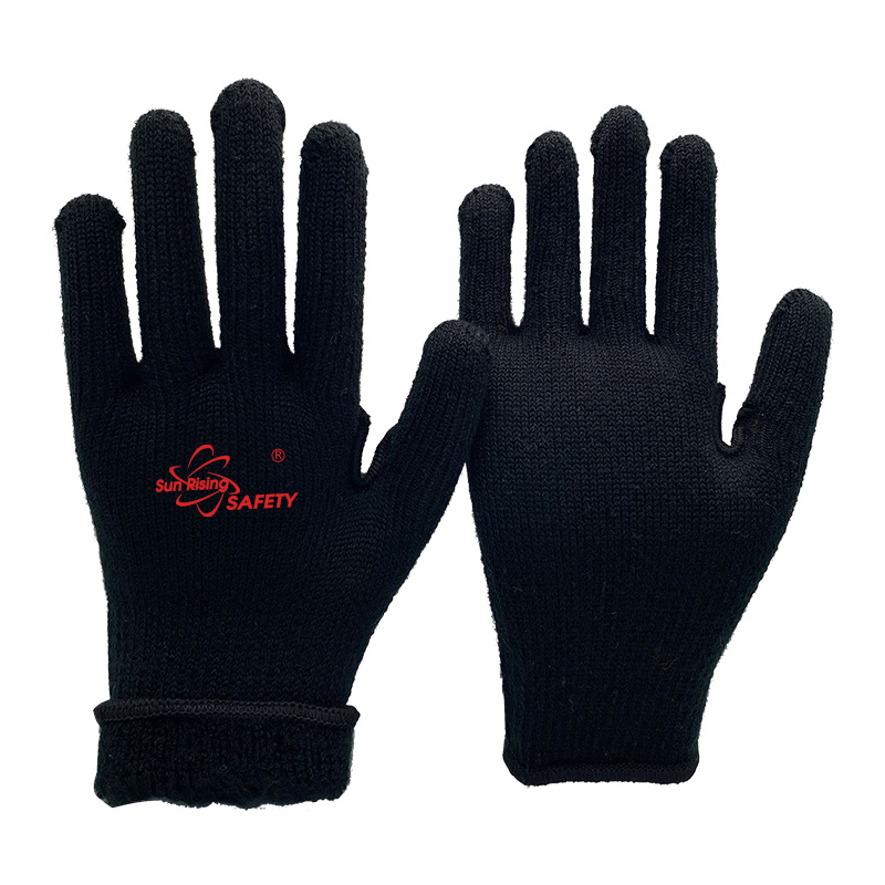 SRSafety-black-Thermal-Acrylic-Knitted-Winter-Work-Gloves-[SKAR007]
