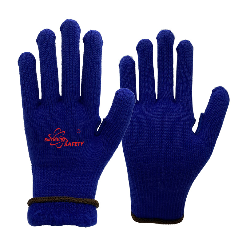 SRSafety-blue-Thermal-Acrylic-Knitted-Winter-Work-Gloves-[SKAR007]