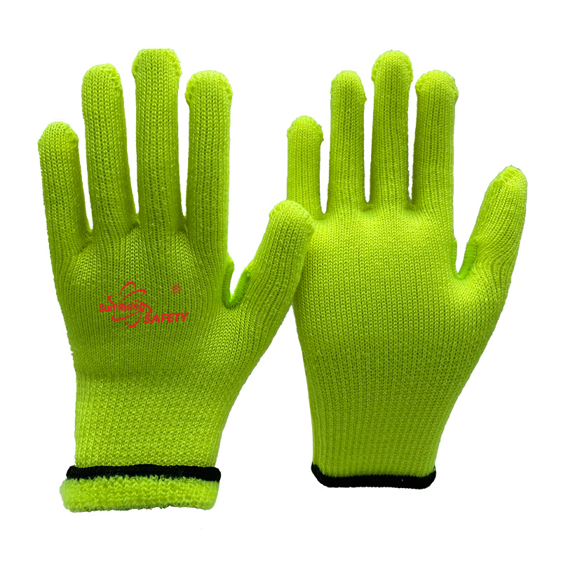 SRSafety-green-Thermal-Acrylic-Knitted-Winter-Work-Gloves-[SKAR007]