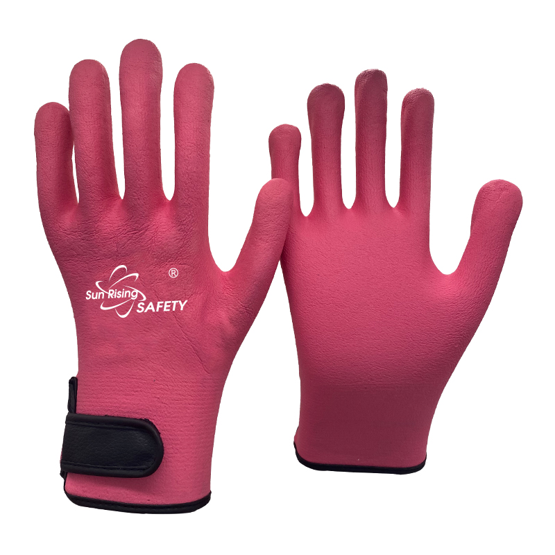 SRSafety-15-gauge-pink-nylon-and-spandex-knitted-liner,-microfoam-nitrile-full-coated-gloves
