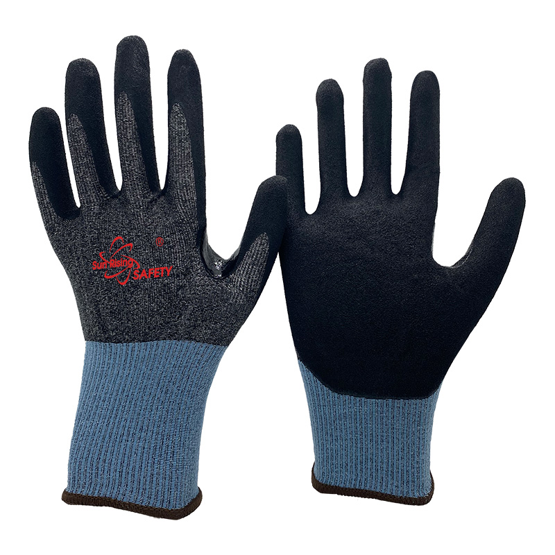 SRSafety-18-gauge-grey-cut-A4-D-sandy-nitrile-coated-gloves[DY1850F-H4]