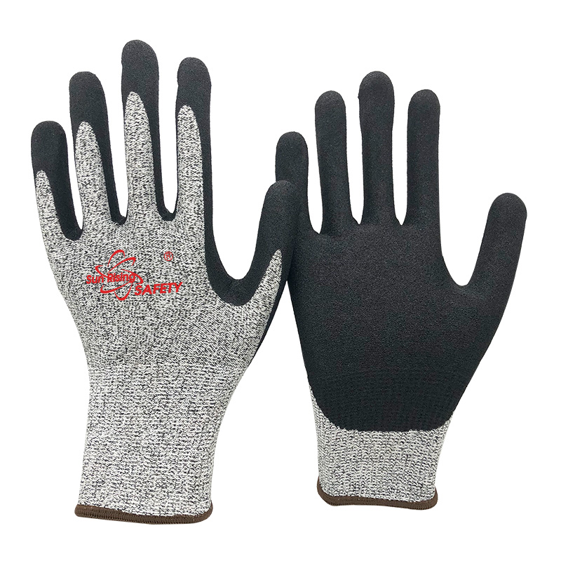 SRSafety-Grey-Cut-A3-C-Sandy-Nitrile-Coated-Glove