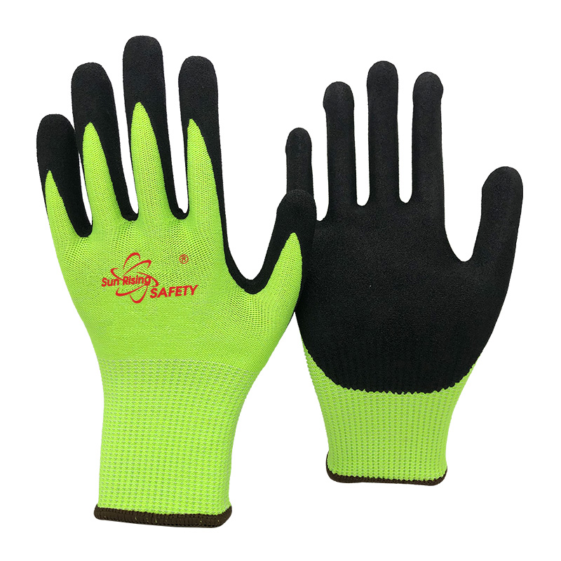 SRSafety-Grey-Cut-A3-C-Sandy-Nitrile-Coated-Glove[DY1350F-H3]