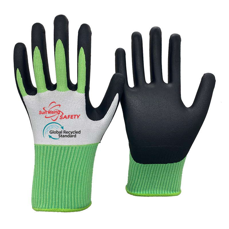 SRSafety-RPET-Polyester-Knitted-Liner-Microfoam-Nitrile-Coated-Gloves-[NY1350F-ECO]