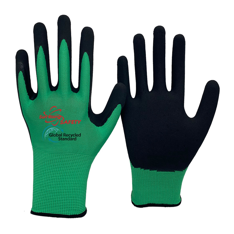 SRSafety-RPET-Polyester-Knitted-Liner-Foam-Latex-Coated-Gloves-[NM1350F-ECO]